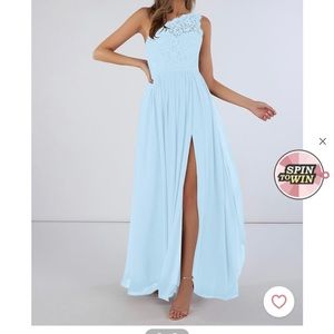 Azazie Demi Bridesmaids dress size 12 NWT sky blue